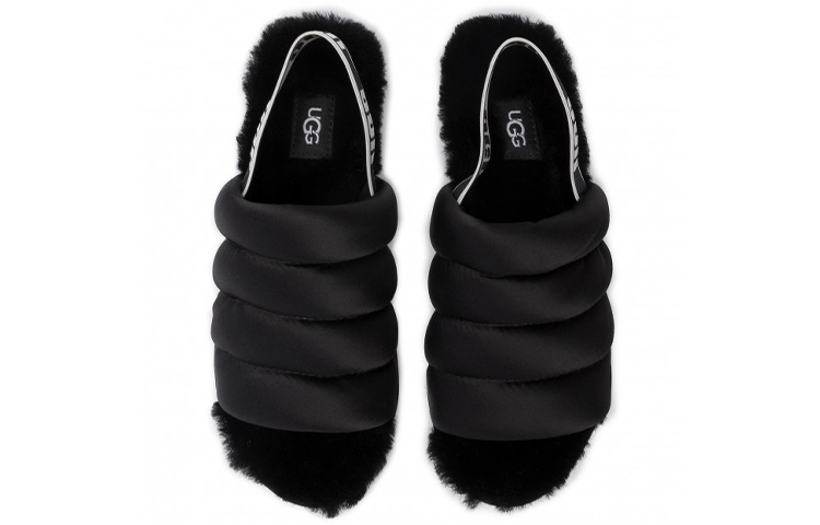 Shop (W) UGG フラフスライド (ブラック) 1106875-BLK