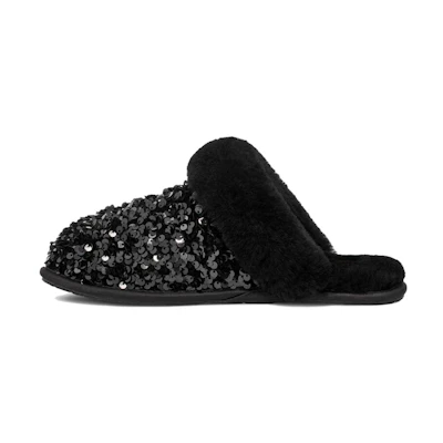 (W) UGG Scuffette II Chunky Sequin Slipper Black