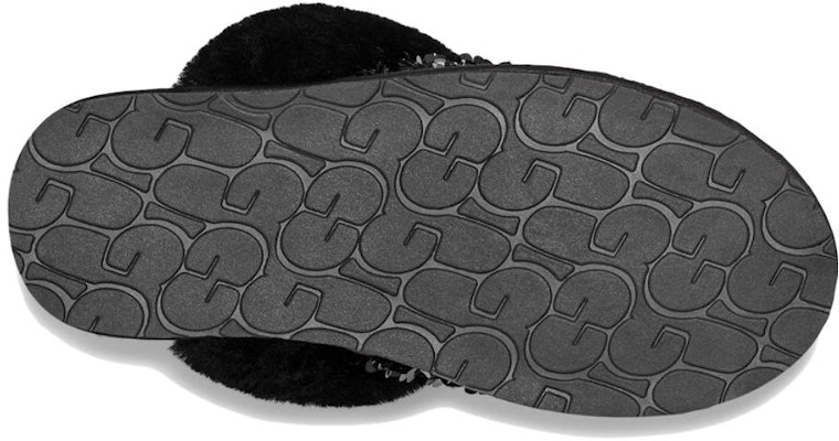 (W) UGG Scuffette II Chunky Sequin Selipar Hitam 1135140-BLK Details for (W) UGG Scuffette II Chunky Sequin Selipar Hitam 1135140-BLK