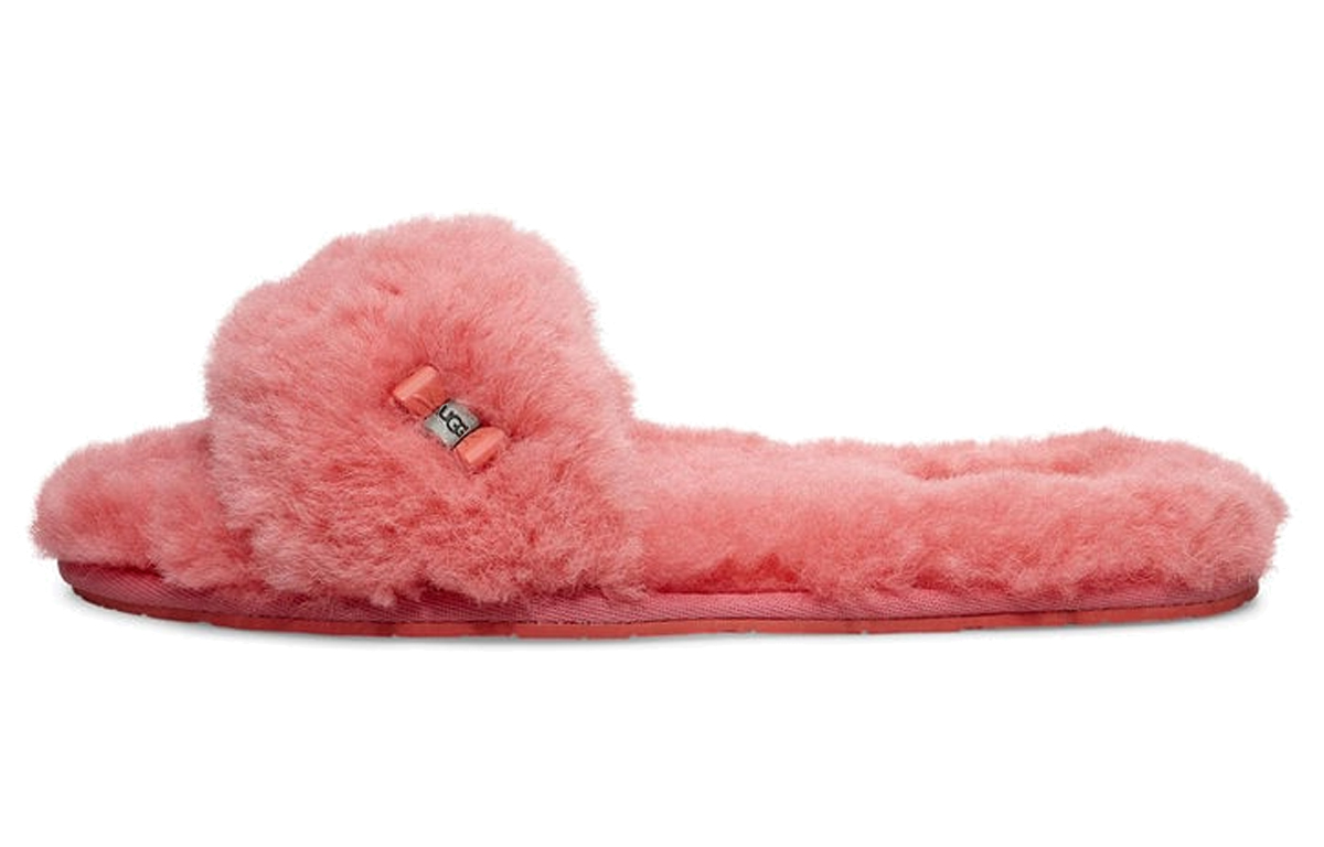 (Women) UGG Fluff Slide 'Metallic Bow Coral Red' 1005565-VCRL