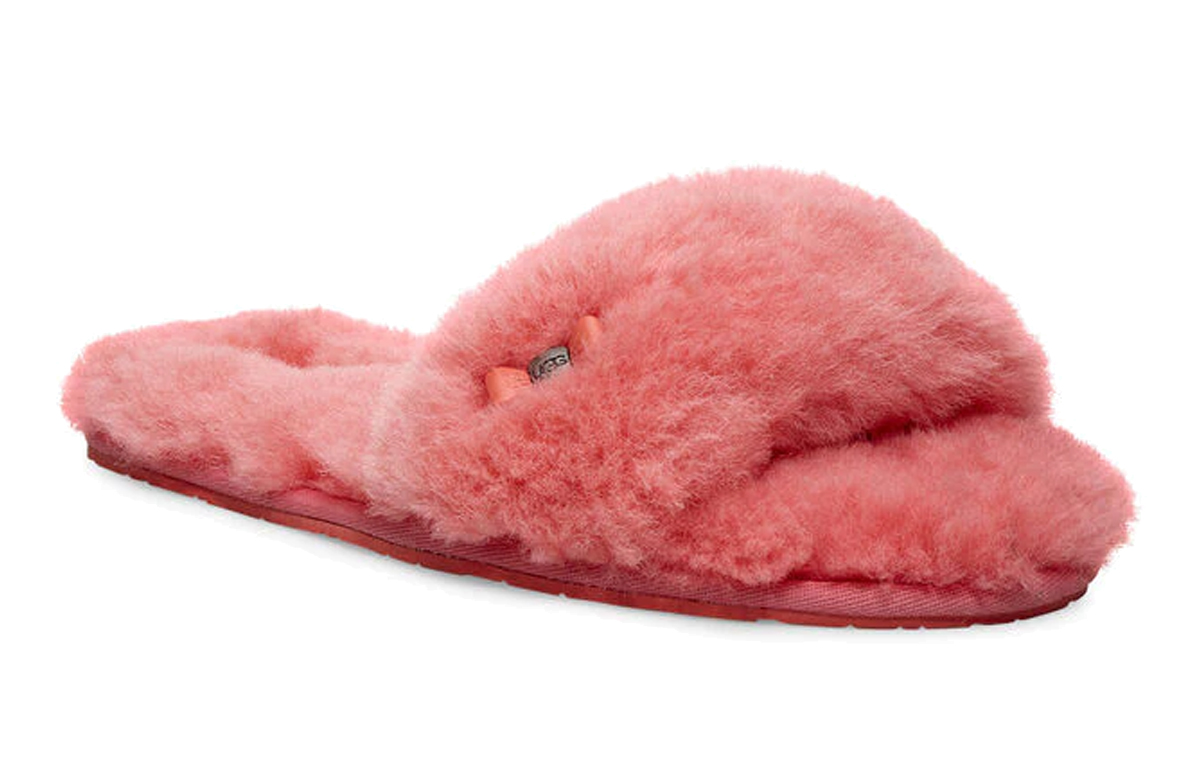 Lookbook (W) UGG Fluff Slide ''Metallic Bow Korallrot'' 1005565-VCRL