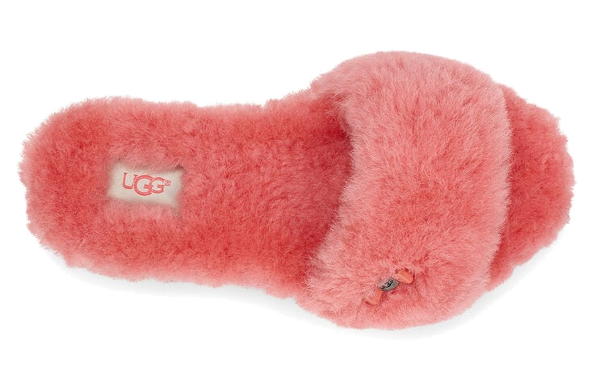 Shop (W) UGG Fluff Slide ''Metallic Bow Korallrot'' 1005565-VCRL