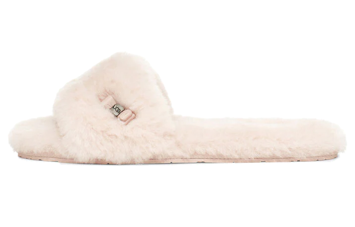 (Women) UGG Fluff Slide 'Metallic Bow Cream' 1005565-QRT