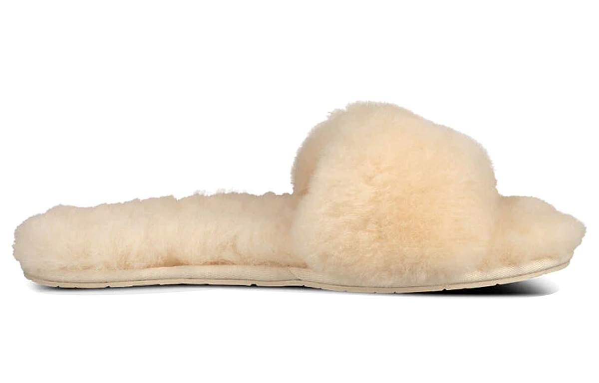 Order (W) UGG Fluff Slide 'Metallic Bow Natural' - Selipar Bulu Logam Asli UGG 1005565-NAT