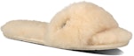 Lookbook (W) UGG Fluff Slide 'Metallic Bow Natural' Sandal Unisex 1005565-NAT
