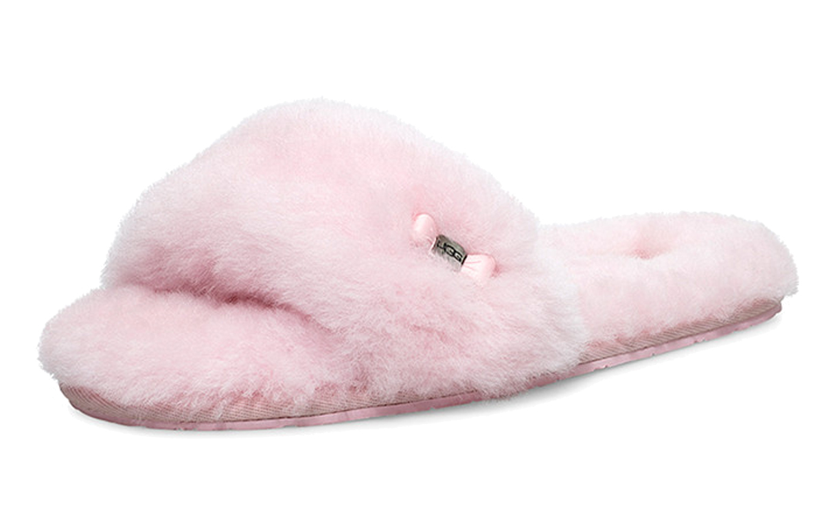 Lookbook (W) UGG Fluff Slide 'Rona Kupu-Kupu Metalik Seashell Pink' 1005565-SLPN