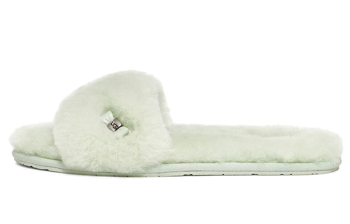 (Women) UGG Fluff Slide 'Mint Green Metallic Bow' 1005565-RMN