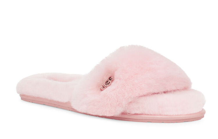 Lookbook UGG Fluff Slide 羊毛絨皮風尚拖鞋 女款 粉色