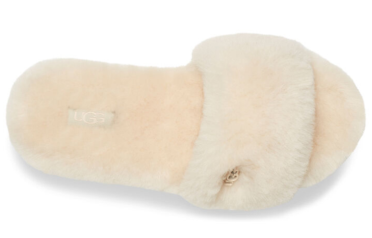 Shop (W) UGG Fluff Slide 'Sheepskin Cream' - Krim Bulu Domba UGG Fluff Slide 1127310-NAT