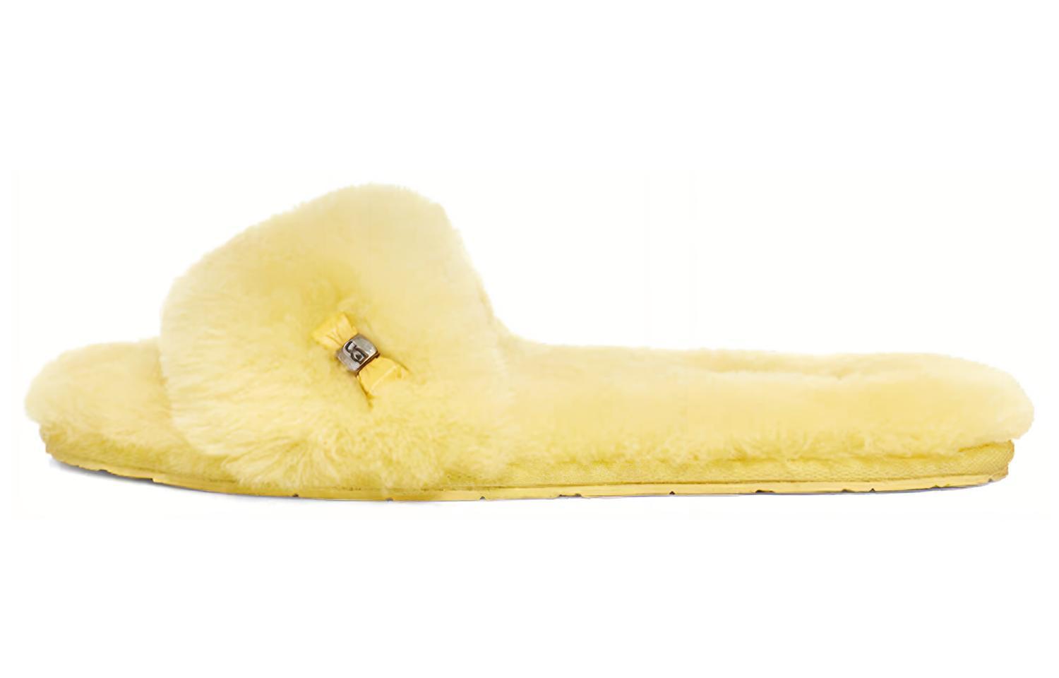 (Women) UGG Fluff Slide Yellow 'Metallic Bow' 1005565-MRT