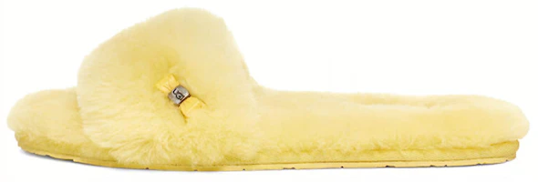 (Women) UGG Fluff Slide Yellow 'Metallic Bow' 1005565-MRT (Women) UGG Fluff Slide Yellow 'Metallic Bow' 1005565-MRT