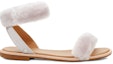 Order (W) UGG Fluff Springs Sandal Sukan Hujung Terbuka Putih 1101438-FEA