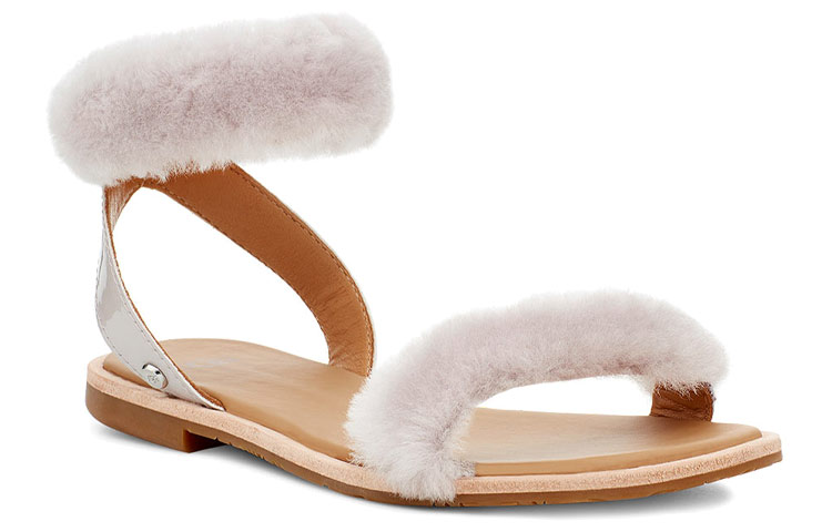 Lookbook (W) UGG Fluff Springs Outdoor Offene Zehen Sportsandalen Weiß 1101438-FEA