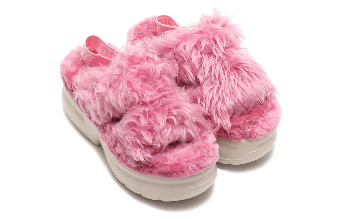 Lookbook (W) UGG Fluff Sugar 'Pinkred Putih' 1117325-PINK