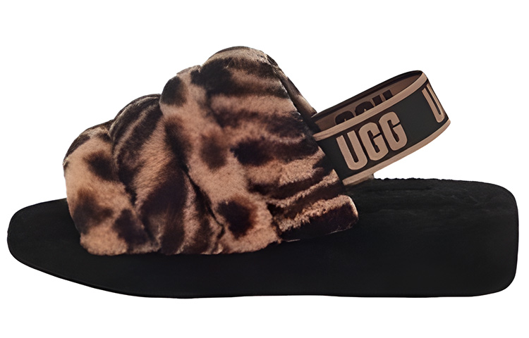 (Women) UGG Fluff Yeah &#x27;Brown Leopard&#x27; 1125008-LBTT