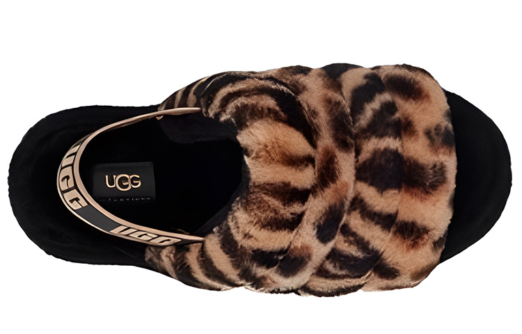 Lookbook UGG 羊皮毛一體 套足 時尚涼拖 女款 棕色