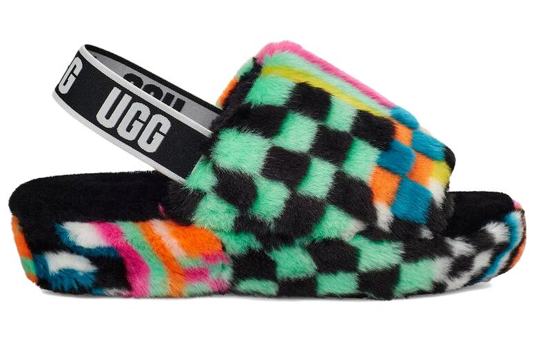 Order (W) 어그 플러프 예 체커보드 (블랙 멀티) 1135510-BLKM