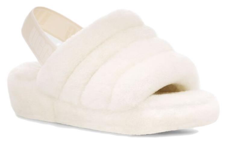 Lookbook (W) UGG Fluff Yeah 白色拖鞋 1095119-White