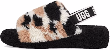 (Women) UGG Fluff Yeah 'White Black Brown' 1125231-BLK (Women) UGG Fluff Yeah 'White Black Brown' 1125231-BLK