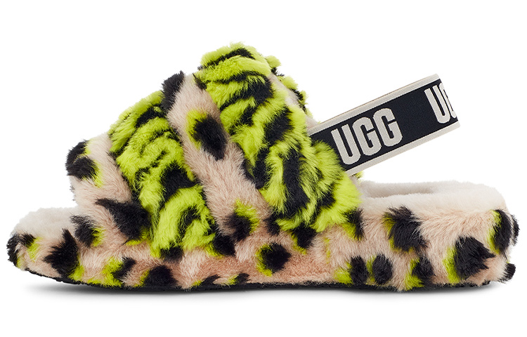 (Women) UGG Fluff Yeah Animalia Black 'Yellow' 1127073-KLM