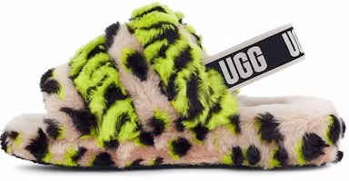 (Women) UGG Fluff Yeah Animalia Black 'Yellow' 1127073-KLM (Women) UGG Fluff Yeah Animalia Black 'Yellow' 1127073-KLM