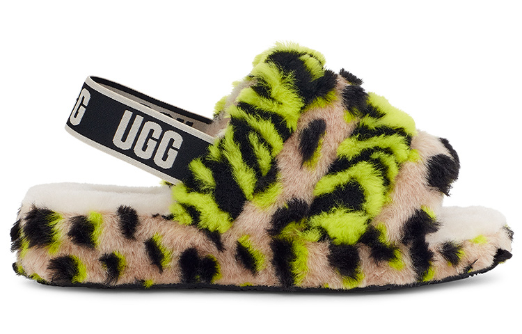 (W) UGG Fluff Yeah Animalia Black 'Yellow' 圖 2