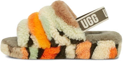 (Women) UGG Fluff Yeah Cali Collage Slide Olive 1118164-OLV (Women) UGG Fluff Yeah Cali Collage Slide Olive 1118164-OLV