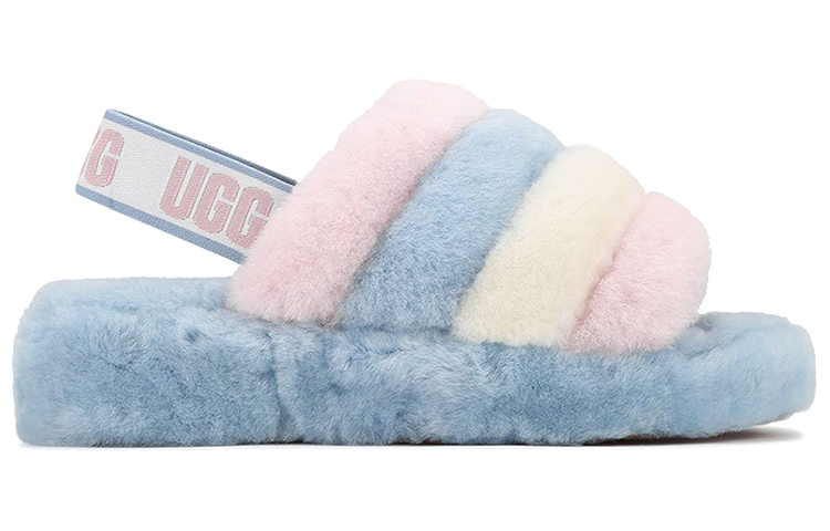 Order (W) UGG Fluff Yeah Sandalen Roze Blauw 1114751-PSTR