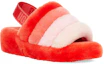 Lookbook (W) UGG Fluff Yeah Sandalias Rojo Blanco 1097169-LFMLT