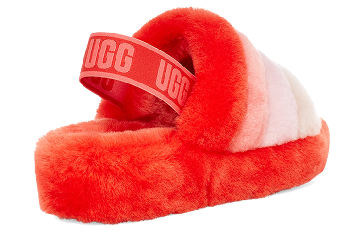 Shop (W) UGG Fluff Yeah Sandalias Rojo Blanco 1097169-LFMLT