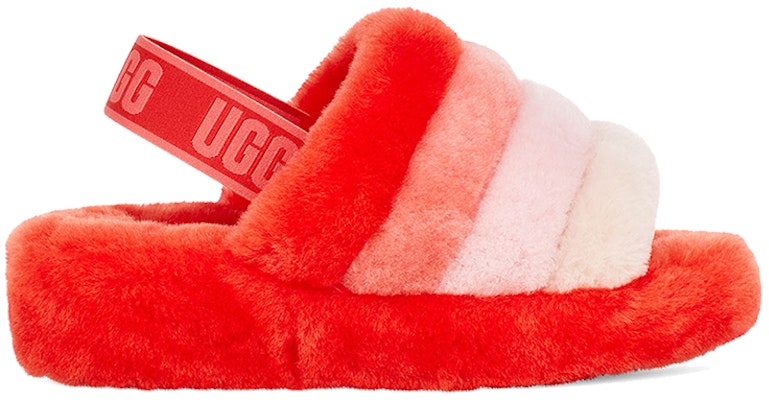 (Women) UGG Fluff Yeah Sandals Red White 1097169-LFMLT Order (Women) UGG Fluff Yeah Sandals Red White 1097169-LFMLT