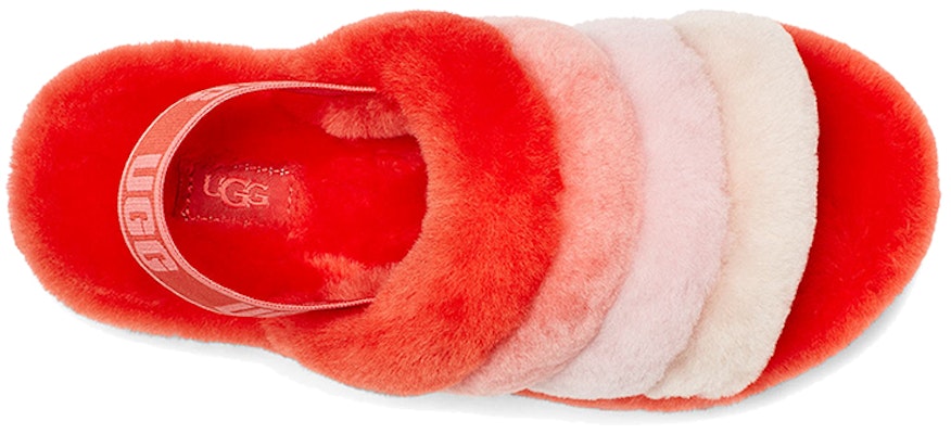 (Women) UGG Fluff Yeah Sandals Red White 1097169-LFMLT Purchase (Women) UGG Fluff Yeah Sandals Red White 1097169-LFMLT