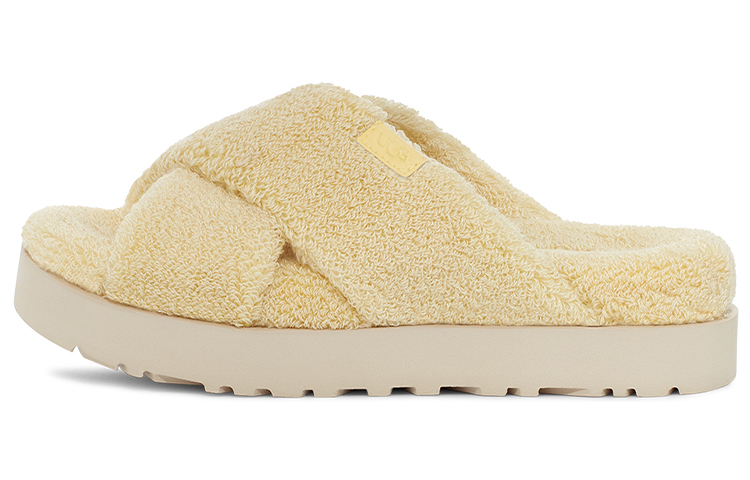 (W) UGG Fluff Sugar Terry Cross Slide 'Yellow'