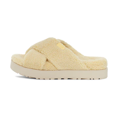 (W) UGG Fluff Sugar Terry Cross Slide 'Yellow'