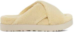 Order UGG 絨面休閒交叉 時尚涼拖 女式 香蕉布丁色
