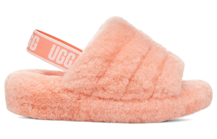 Order UGG Fluff Yeah Slide 簡約休閒厚底毛毛時尚拖鞋 女款 貝佛利粉