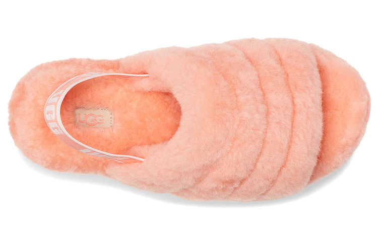 Shop UGG Fluff Yeah Slide 簡約休閒厚底毛毛時尚拖鞋 女款 貝佛利粉