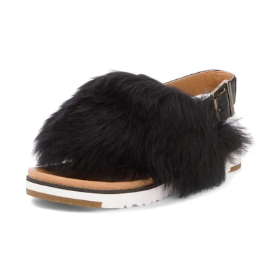 (W) UGG Fluff Yeah Slide 'Black'
