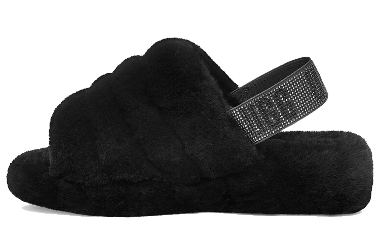 (W) UGG Fluff Yeah Bling Slipper 'Black'