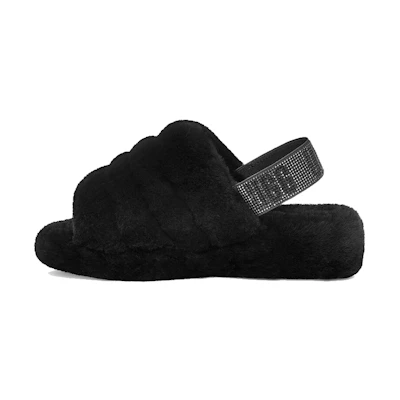 (W) UGG Fluff Yeah Bling Slipper 'Black'