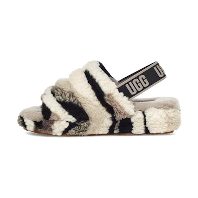 (W) UGG Fluff Yeah Slide 'Black Grey'