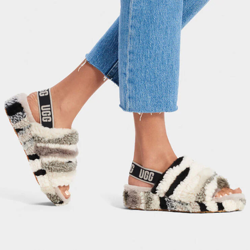 (W) UGG Fluff Yeah Slide 'Black Grey' 圖 7