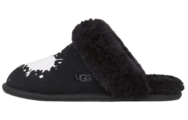(W) UGG Fluff Yeah Slide 'Black Print'