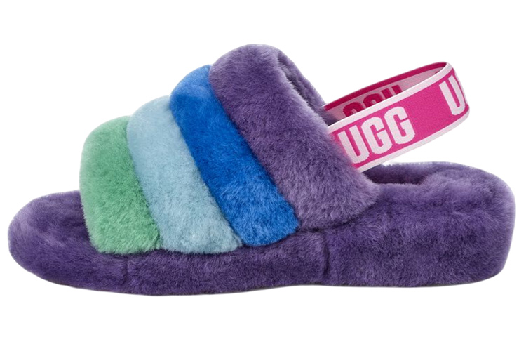 (W) UGG Fluff Yeah Slide 'Blue Purple'