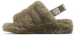 (W) UGG Fluff Yeah Slide 'Burnt Olive' Wanita Hijau Zaitun 1095119-BTOL