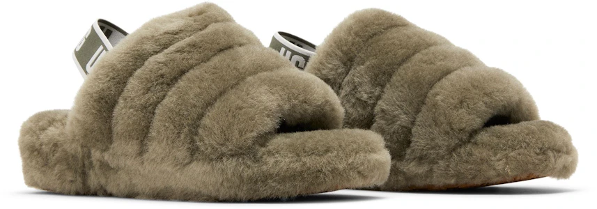 (W) UGG Fluff Yeah 凉拖鞋 '焦橄榄色' 1095119-BTOL Cheap (W) UGG Fluff Yeah 凉拖鞋 '焦橄榄色' 1095119-BTOL