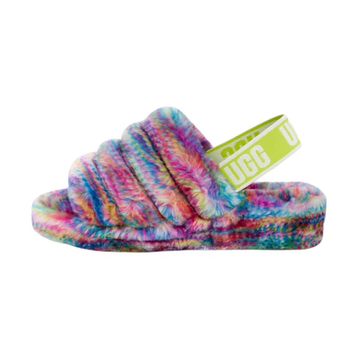 (W) UGG Fluff Yeah Slide 'Colorful Print'