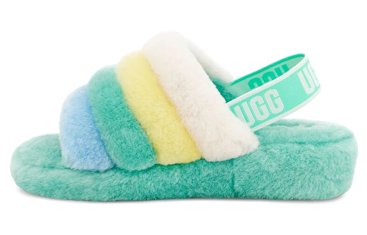 (W) UGG Fluff Yeah Slide 'Green Casual Versatile'