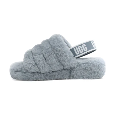 (W) UGG Fluff Yeah Slide 'Ash Fog'