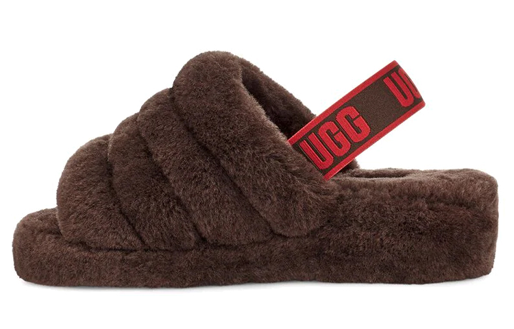 (W) UGG Fluff Yeah Slide 'Grey Pink'